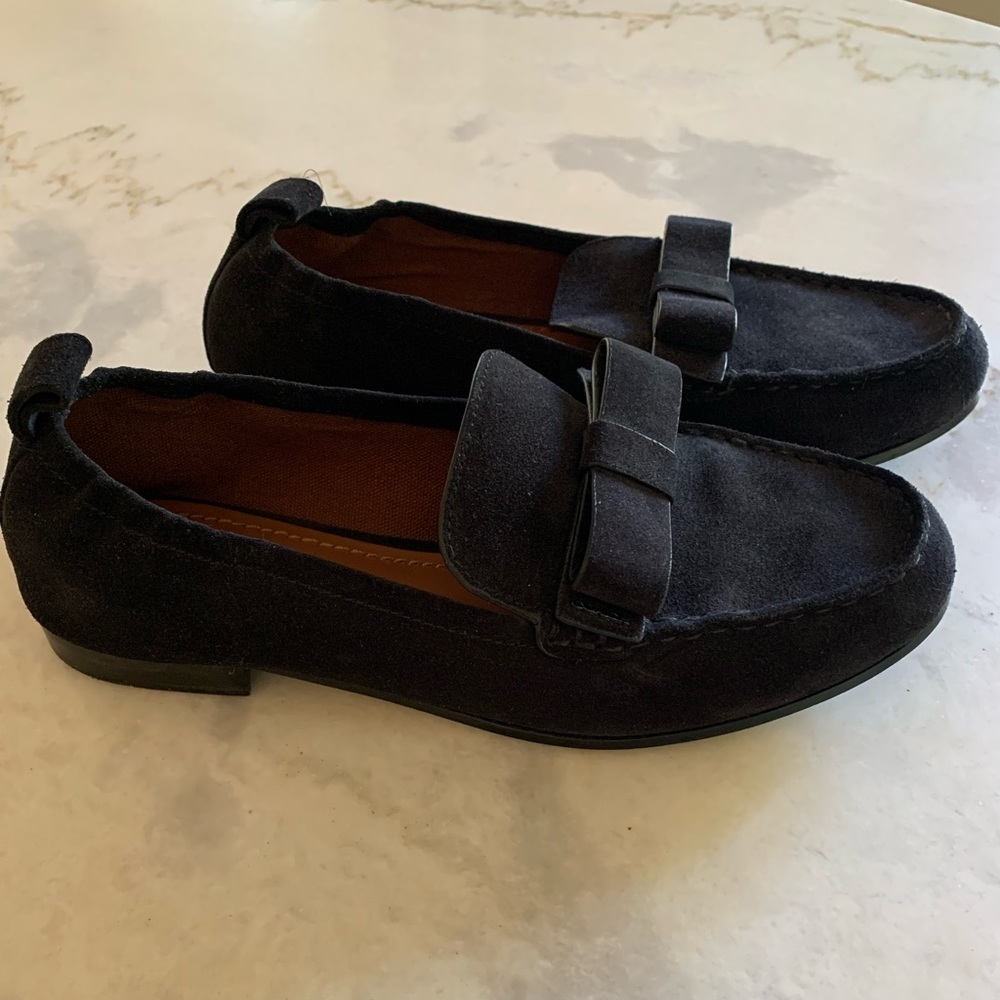 Coach Back Suede Bow Driving Loafers
